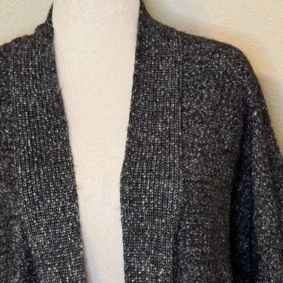 Chico's sweater short sleeve marled gray open front cardigan pockets Sz 2 US L - Picture 3 of 7